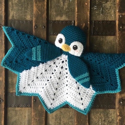 Crocheted penguin lovey