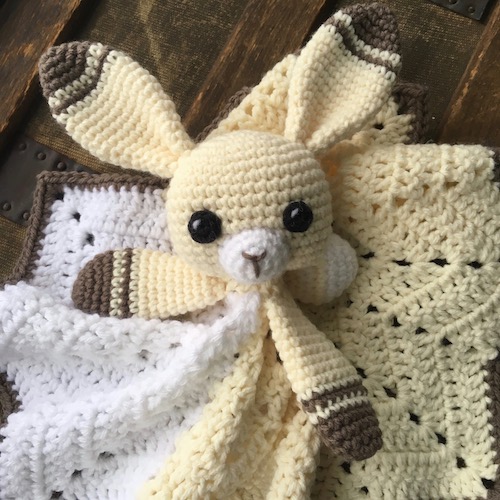 Crocheted rabbit lovey